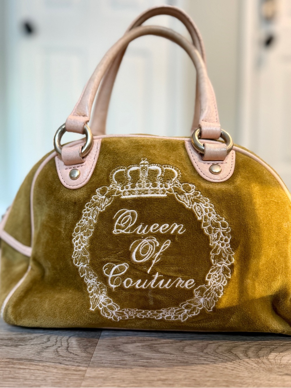 Vintage Y2K Juicy Couture Velour "Queen of Couture" Bowler Bag (2005)